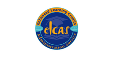 The ELCAS (Enhanced Learning Credits Administration Service) logo featuring a graduation cap and open book on a blue circular background.