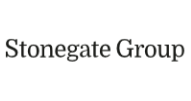 The image displays the words "Stonegate Group" in black text on a plain, light grey background. - on localmedic