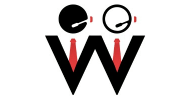 Logo featuring two black "W" shapes with red ties, topped by abstract faces made of black circles and magnifying glasses, resembling people in suits. - on localmedic